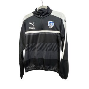 Puma Mens DryCell Soccer Training Quarter Zip Pullover Black White Size S